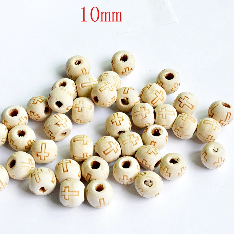 FLTMRH 30 шт. деревянные бусины с крестом и улыбающимся лицом бриллианты для детей
