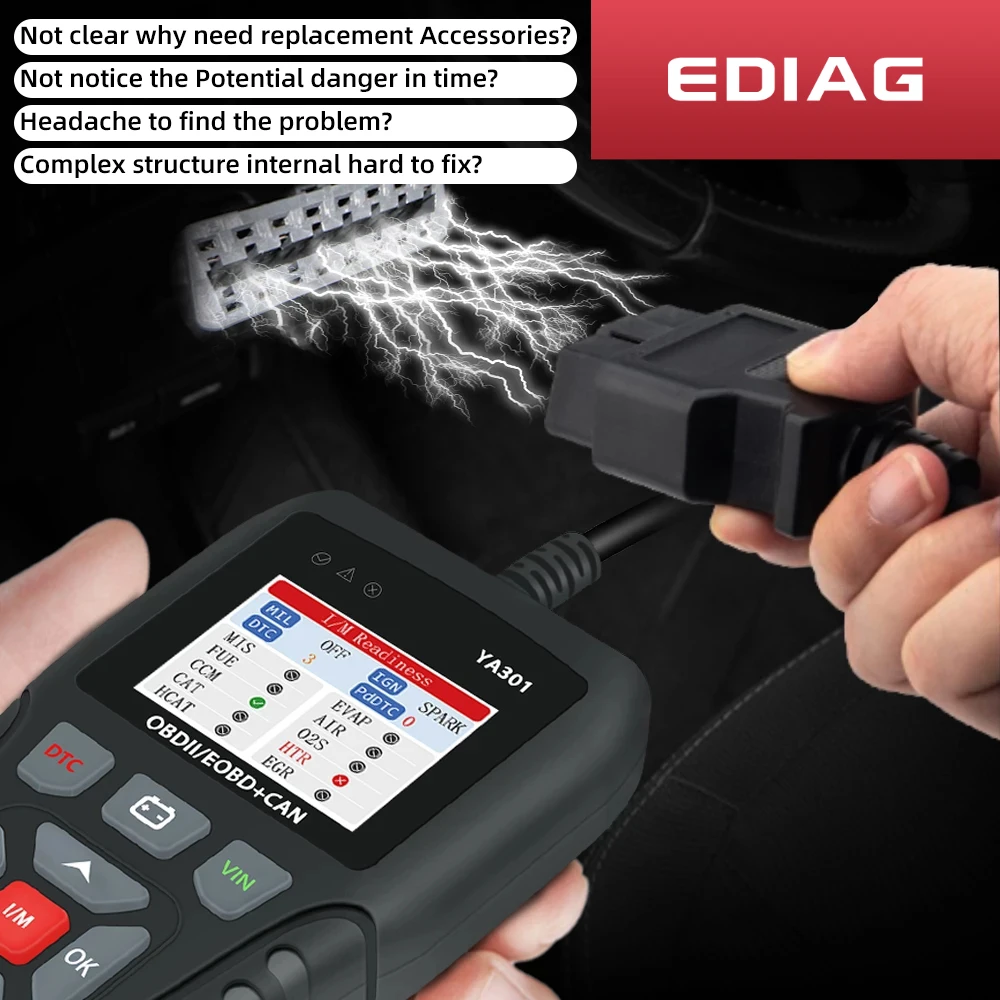Комплект рабочих инструментов для ремонта автомобиля EDIAG OBD2 сканер YA301