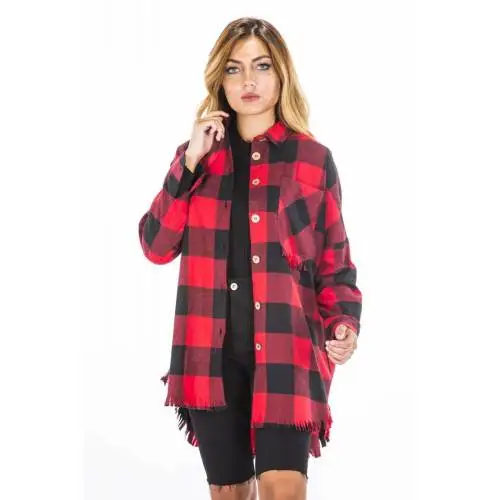

Kadn Ekose Oversize Gmlek