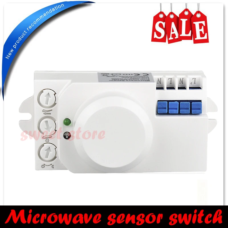 New 110V Microwave detector 360 Degree long distance Radar Sensor switch time adjustable Free shipping 1pcs | Обустройство дома