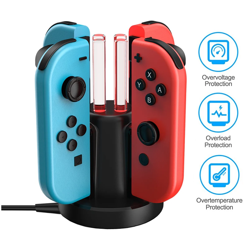 Зарядная док станция 4 в 1 для Nintendo Switch Joy Con контроллер Nitendo Nintendoswitch NS аксессуары