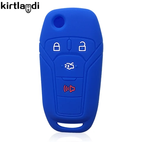 Силиконовый чехол для ключей Kirtlandi для Ford Fusion Ka GM 2014 2015 2016 2018 2020, складной автомобильный чехол для ключей, брелок для ключей