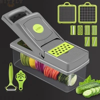 14pcs kitchen accessories vegetable cutter mandoline slicer fruit potato peeler carrot grater kitchen gadgets basket slicer tool