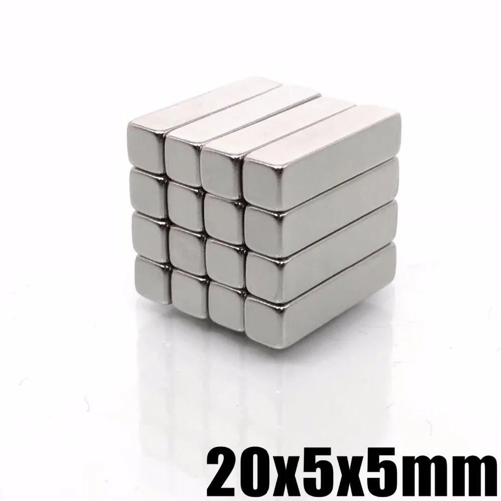 5-50pcs 20*5*5 Cuboid Block 20x5x5mm Super Strong N35 high quality Rare Earth magnets 20x5x5 Neodymium Magnet 20mm*5mm*5mm - купить по