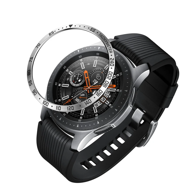 for Samsung Galaxy Watch 42Mm Smart Bezel Ring Adhesive Cover Anti Scratch Metal Protection Silver | Электроника