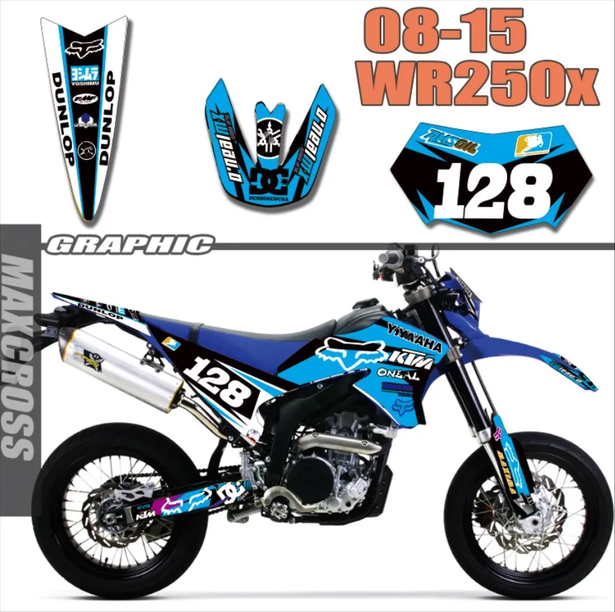 NEW STYLE Motorcycle GRAPHICS BACKGROUNDS DECALS STICKERS Kits For Yamaha WR250X WR 250X 08 09 2010 2011 2012 13 14 WRX250