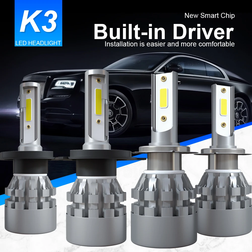 

Ultra Bright H7 LED Headlight Bulbs H1 H4 H11 HB3 HB4 COB Chips Conversion Kit,8000 Lumens 6000K Cool White