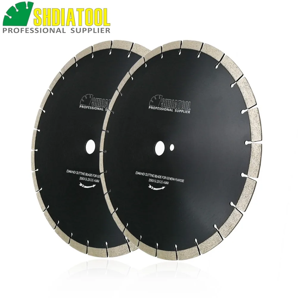 SHDIATOOL 2 шт Dia350mm/1" Сегментированный спеченный Алмазный диск режущий диск циркулярная пила лезвия Круг для резки бетона алмазный диск колеса
