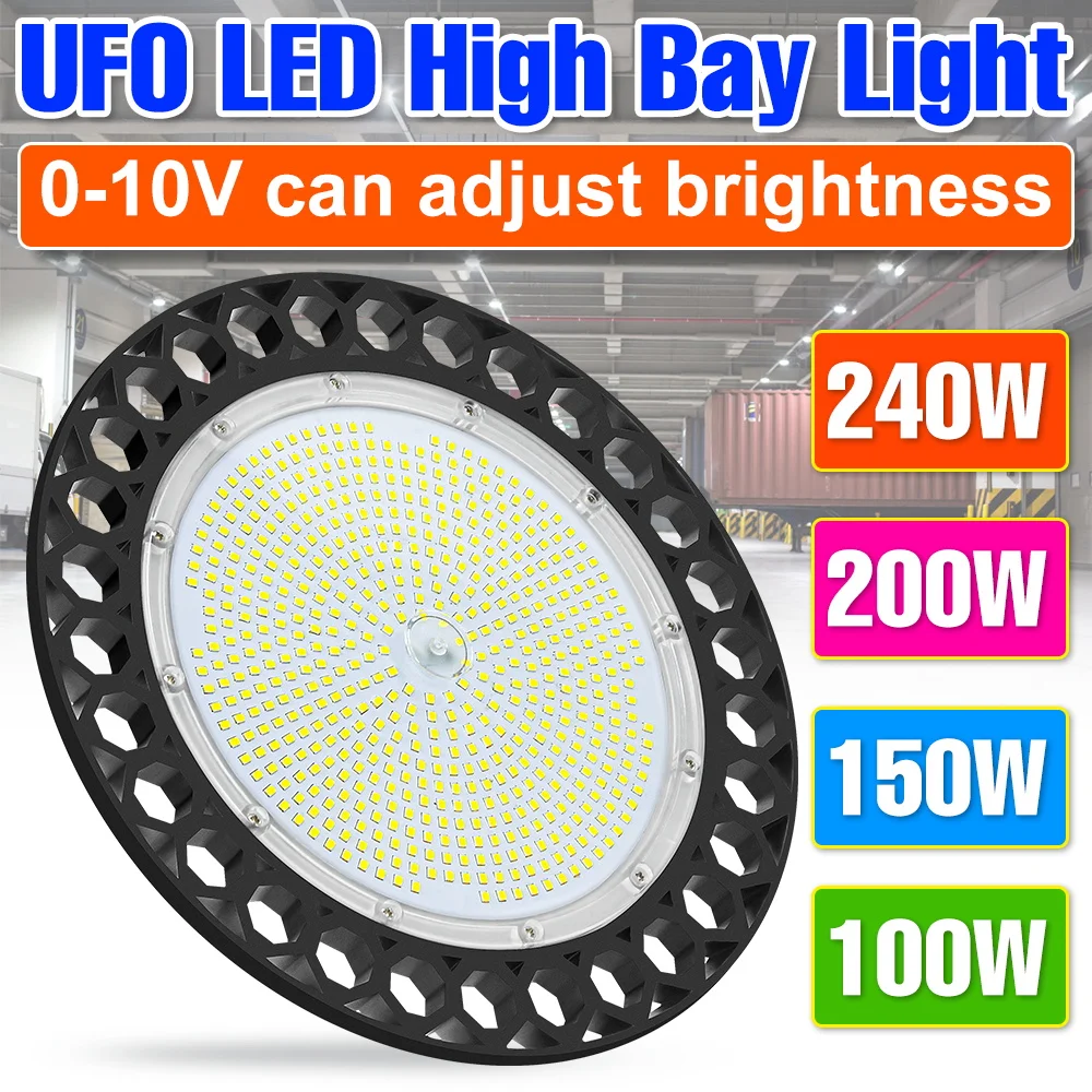 UFO Led High Bay Light Garage Lamp Industrial Lighting Waterproof Workshop Bulb 220V Warehouse Ceiling Light 100W 150W 200W 240W