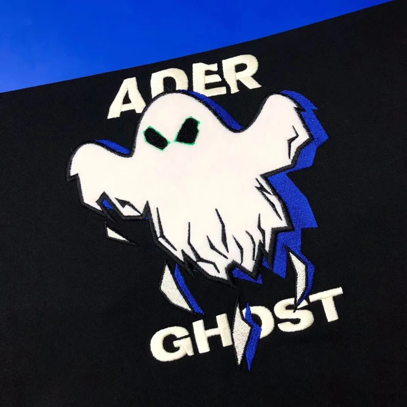 

New Listing Ader Error T-Shirt White Embroidery Ghost T-Shirts Men Women 1:1High Quality High Street Casual Cotton Tops Tees Tee