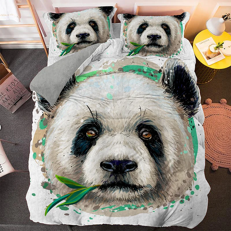 Комплект постельного белья с 3d изображением милой панды 2/3 шт. пододеяльник