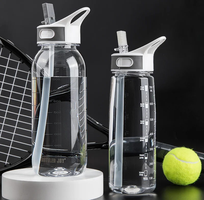 Спортивная бутылка для воды дорожная портативная с соломинкой вместительный