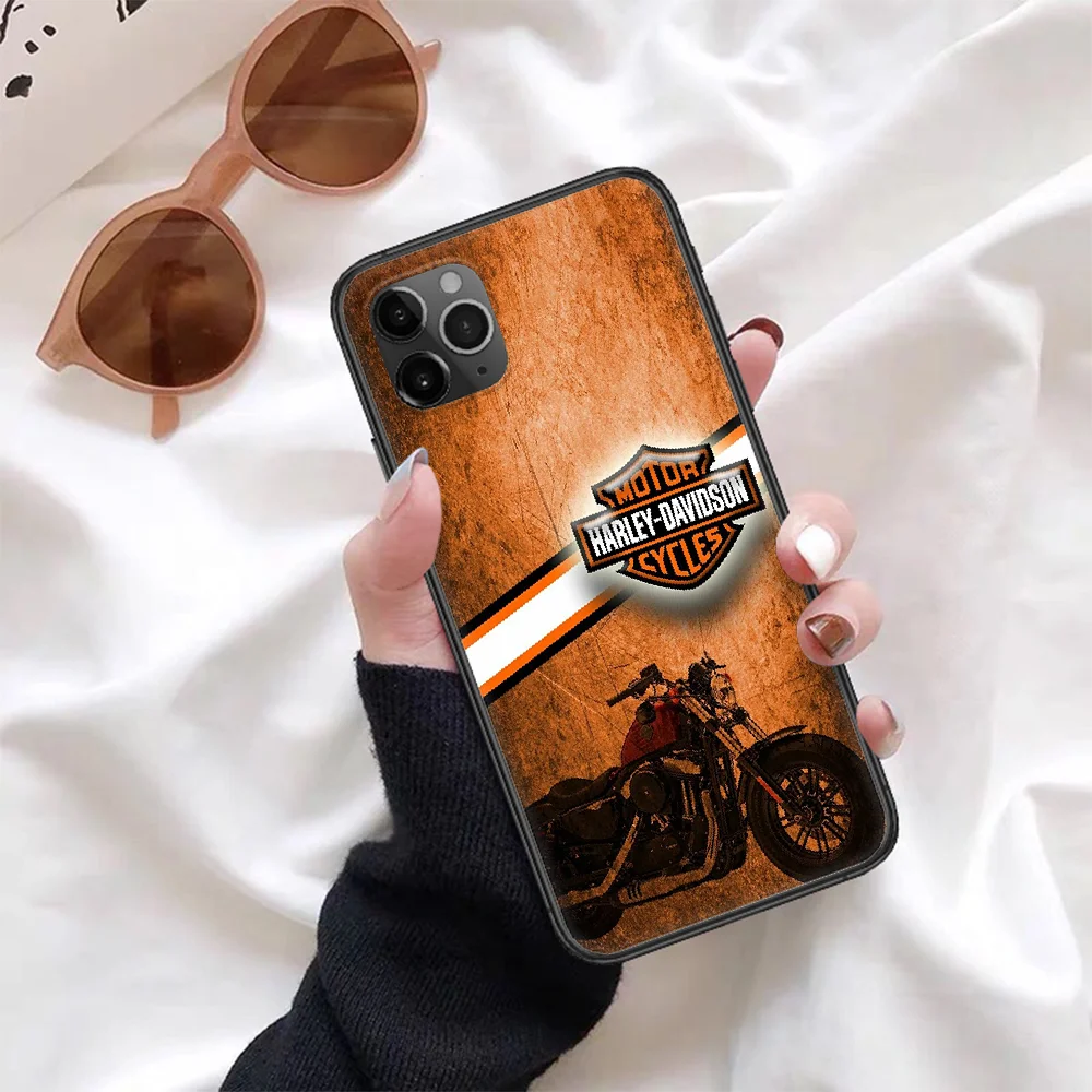 

Harley-Davidson Motorcycle Brand Phone Case For Iphone 4 4s 5 5S SE 5C 6 6S 7 8 Plus X XS XR 11 12 Mini Pro Max 2020 black Coque