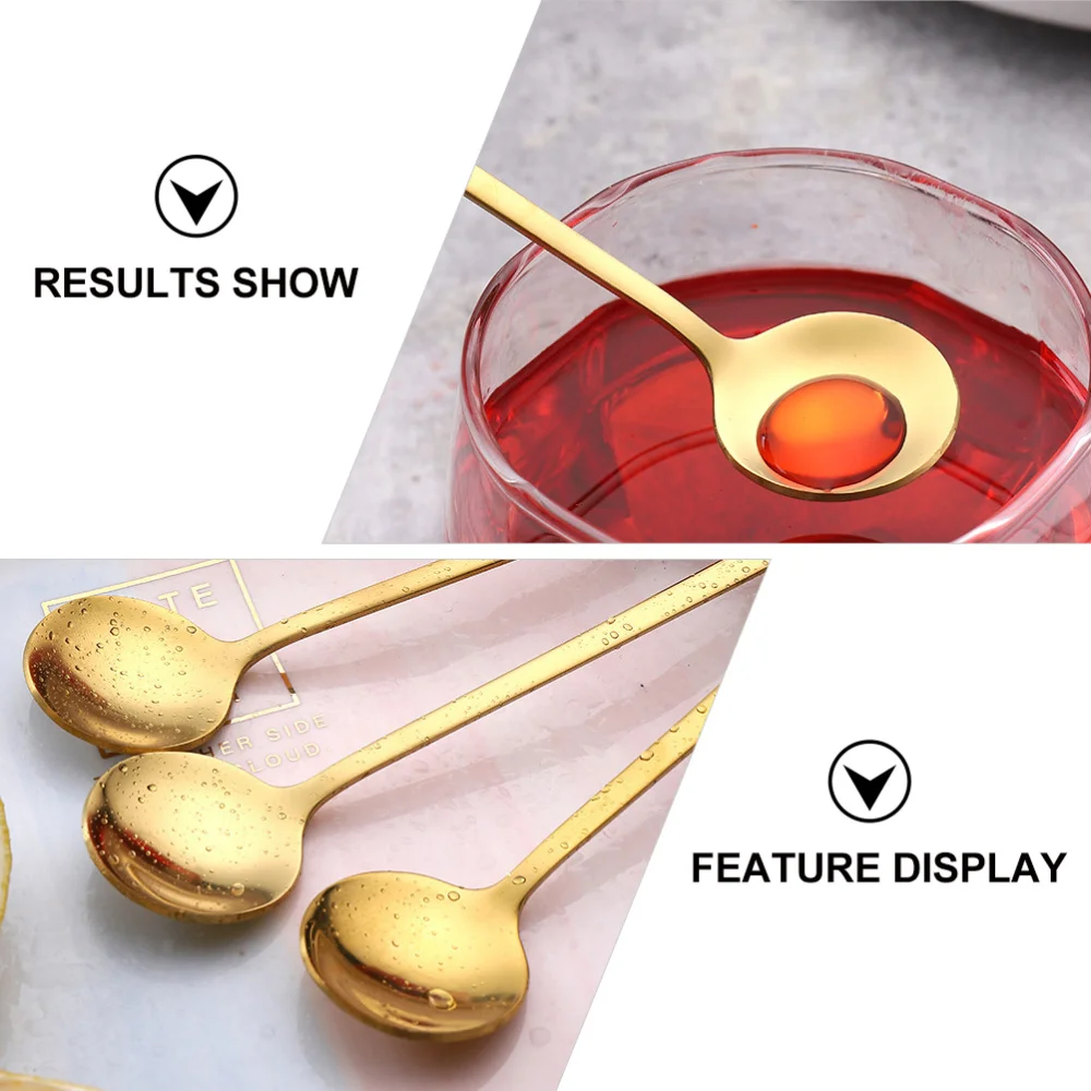 

6Pcs Coffee Spoon Stainless Steel Teaspoon Desserts Spoon Kitchen Gadget