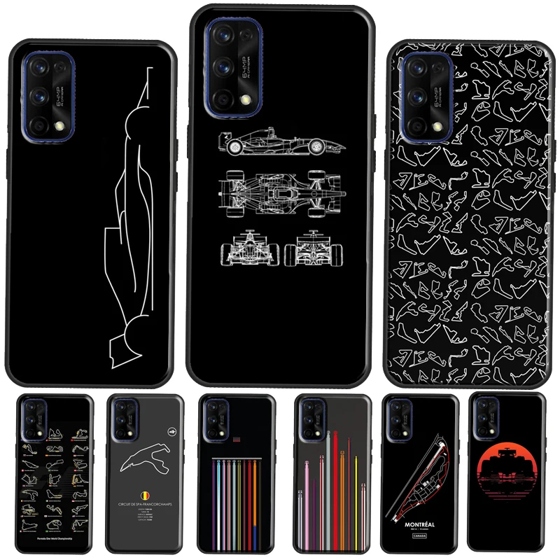 Минималистичный чехол F1 Circuit для OnePlus 10 9 Pro 9R OPPO A1K A52 A72 A5 A9 A31 A53 Realme GT 2 Neo2 C21 8 8i |