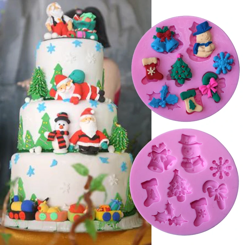 1 шт. Рождественская в форме снеговика fondant (сахарная) силиконовая форма для
