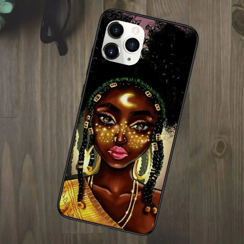 

Black girl Phone Case for iPhone 11 12 mini pro XS MAX 8 7 Plus X XS XR