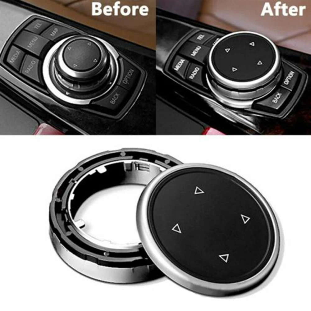 

Car Modified Multimedia Buttons Cover iDrive Stickers for BMW F10 F20 F30 iDrive Multimedia Control Button Knob Covers Styling