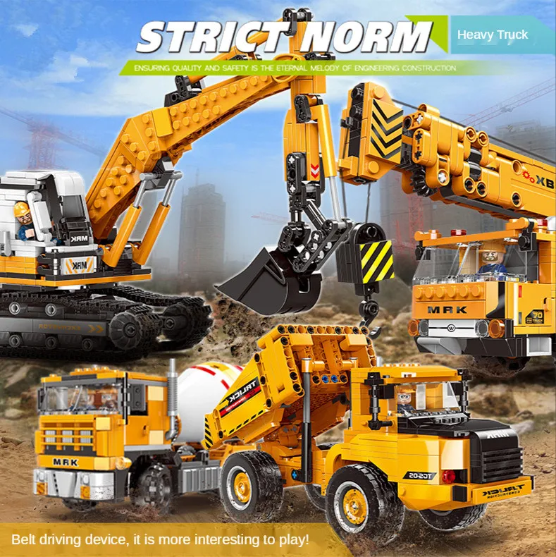 

2020 New Crane Children's puzzle building blocks Boys' toys Birthday Gift Children's Day Gift Heavy Trucks Blocks