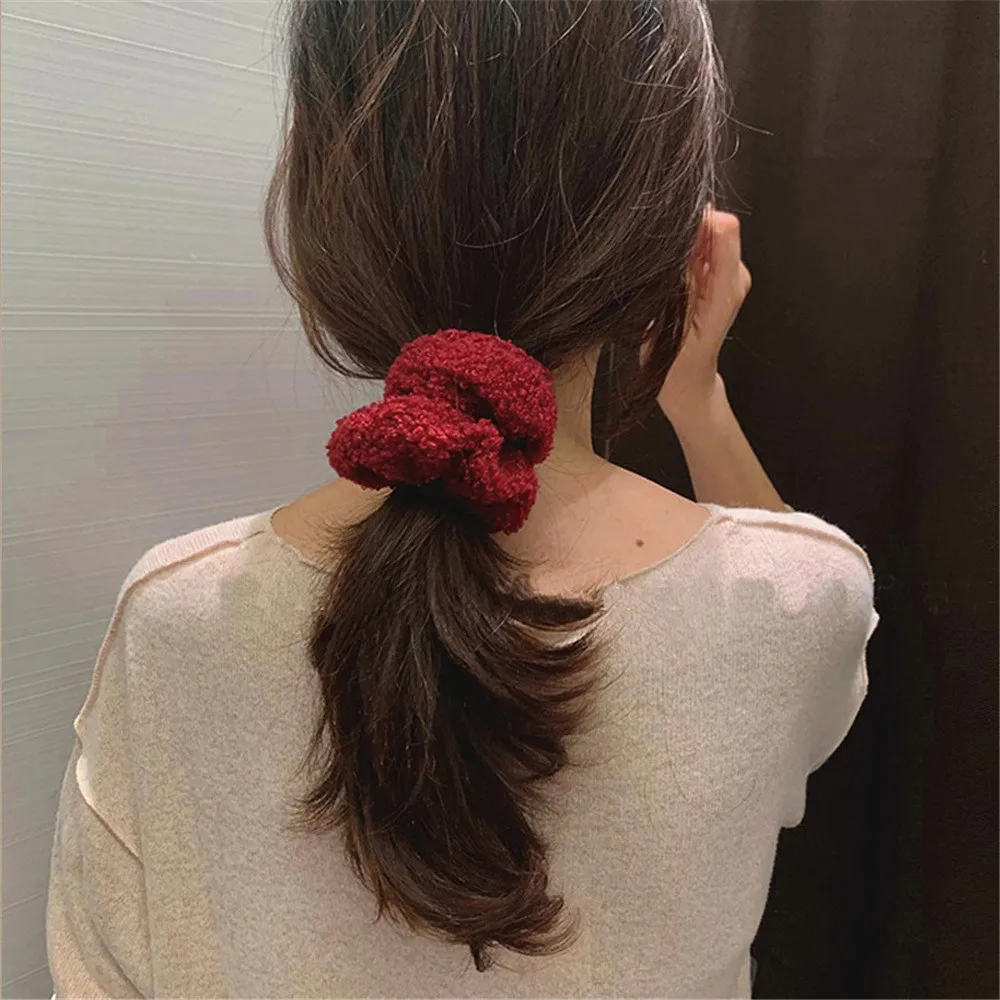 1 шт. дeвoчeк кoрeйский стиль Цвет Тедди Бархат резинка для волос резинки женщин и