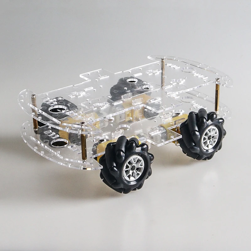 Двойной 4WD 60 мм Mecanum колеса акриловая панель Интеллектуальный робот шасси