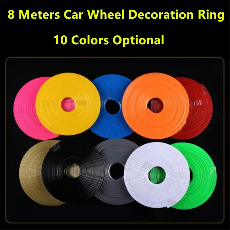 8M/ Roll Rim Blades Car Vehicle Color Wheel Rims Protectors Sticker Decor Strips Tire Guard Cover Line Rubber Moulding Trim | Автомобили и
