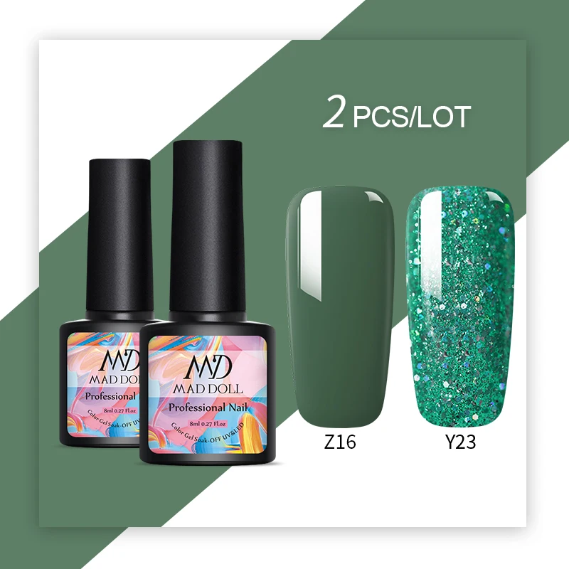 Set 24 MAD кукла УФ набор гель-лаков для ногтей с блестками, телесный, розовый, Гель-лак для ногтей, Лаки! полупостоянная блестки гель лак для ногтей 2/1 шт - Цвет: Set 24