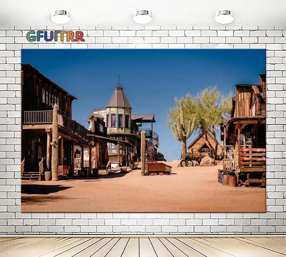 GFUITRR пустынный город кактус фотография фоны Свадьба День Рождения Вечеринка фон