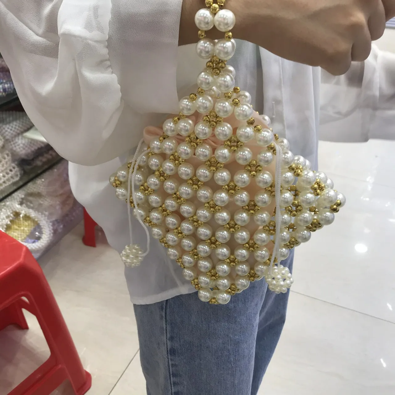 Роскошные брендовые дизайнерские сумки призматический квадратный жемчуг