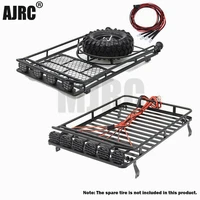 metal roof rack with 4 led lights for 110 rc rock crawler scx10 ii 90046 90047 g500 jeep wrangler traxxas trx4 luggage rack