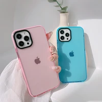clear solid color phone case for iphone 11 pro max 12 mini x xr xs max 7 8 plus soft silicon tputransparent back cover capa