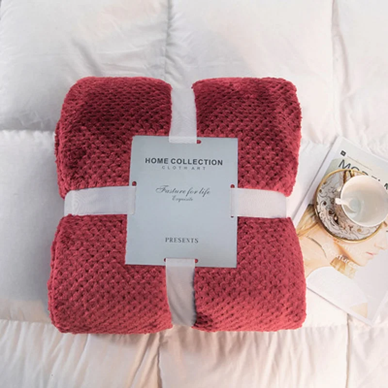 

Super Soft Warm Blanket Flannel Sofa Office Children Blanket Towel Travel Fleece Throw Portable Car Travel Cover Blankets