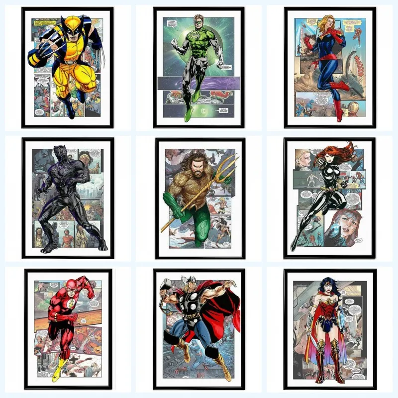 

Superhero Marvel Spiderman Comics Poster Character Painting Canvas Painting Prints Wall Art Pictures for Kids Bedroom Decoration