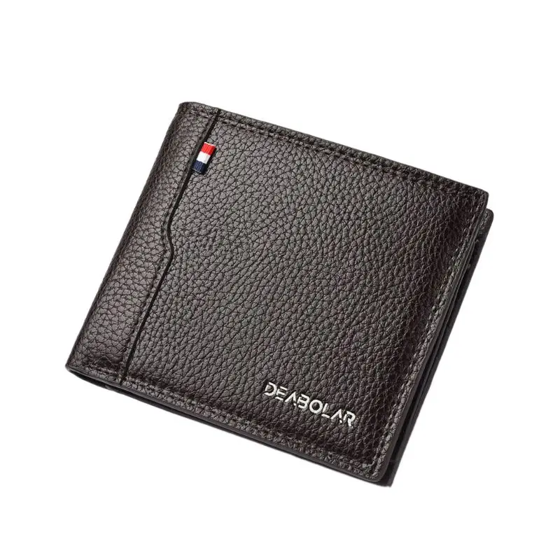3TT701899-CF1 Мужской короткий кошелек из искусственной кожи, держатель для кредитных карт, водительская лицензия, клатч, двойной карман, кошелек F42A - Цвет: 3TT701899-CF1