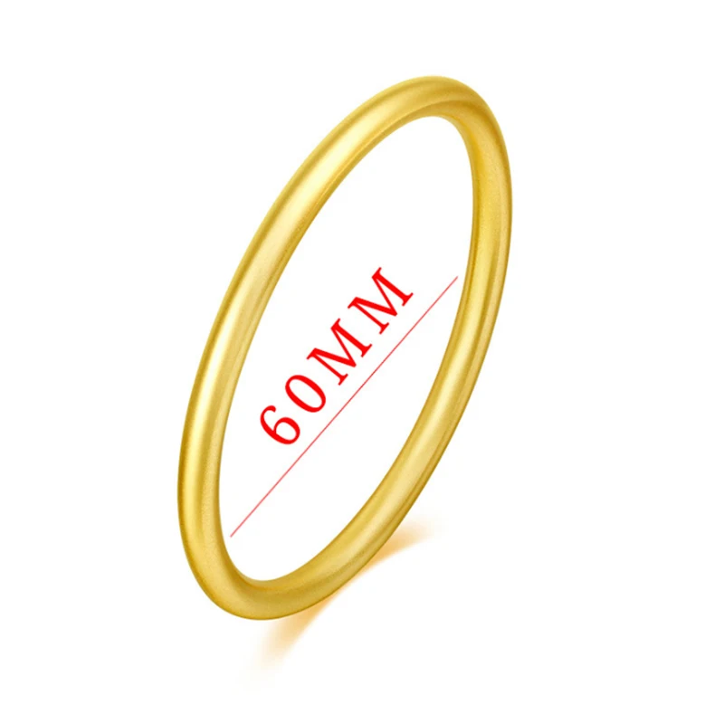 rose gold 60mm 24K золотой браслет Древний браслет 999 твердый круглый живот блестящий браслет 24K позолоченный - Окраска металла: rose gold 60mm