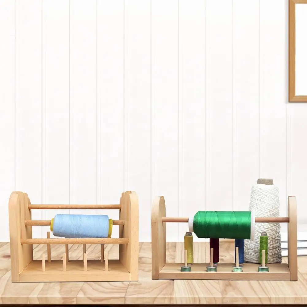 

Подставка для ниток 8 катушек, деревянный органайзер для ниток с горизонтальными и вертикальными шпинделями, для вышивания, шитья, квилтинг...