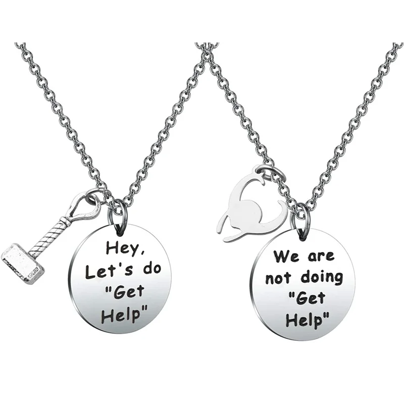 

Customized Friendship Keychain or Necklace Jewelry Gift for Friend Hey Let’s Do Get Help Gift for Friend