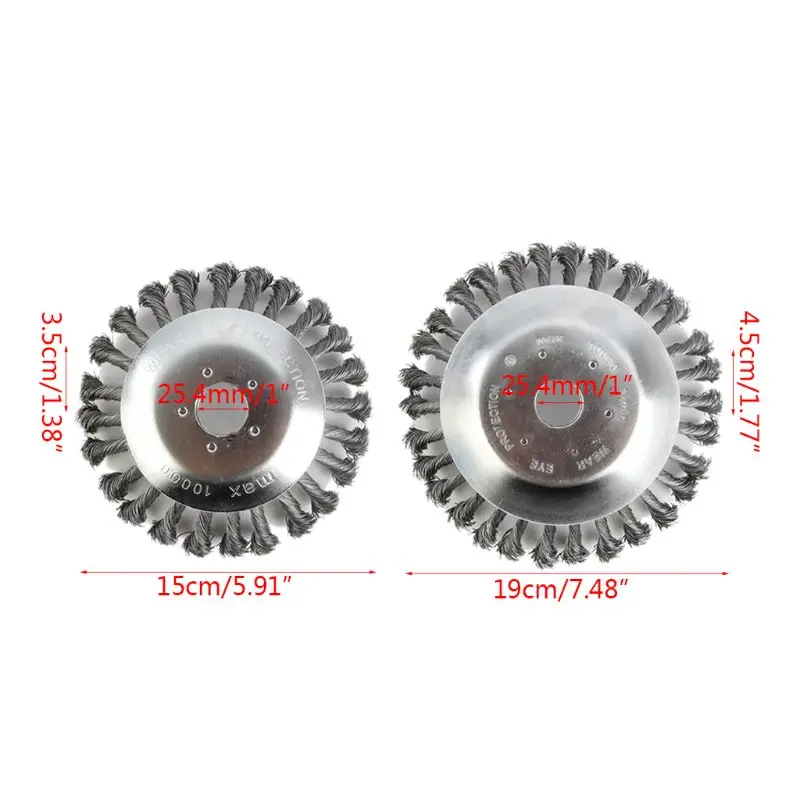 

Trimmer Head Weed Brush,Round Steel Wire Brush,Rust Removal, for String Trimmers, Rust Removal, Round Steel Wire Brush