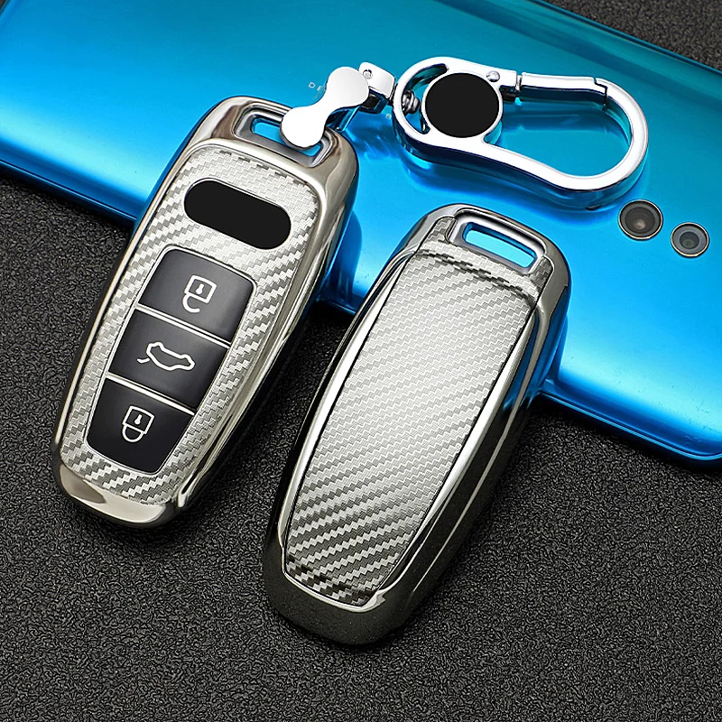 Углеродное волокно Стиль Премиум мягкий ТПУ автомобильный чехол для брелка с