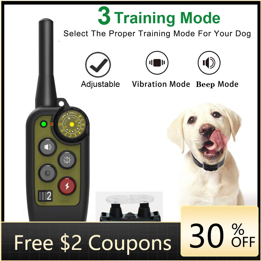 

New Arrival Dog Shock Collar Pet Remote 1000M Control Range Waterproof Rechargeable Electric Collar for Dogs Outdoor TrainingSet