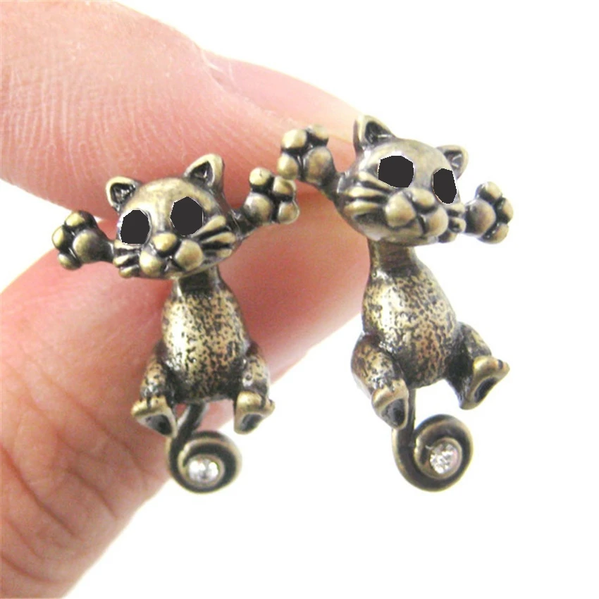 CHENGXUN новые модные милые серьги гвоздики в виде кота для женщин девочек детей