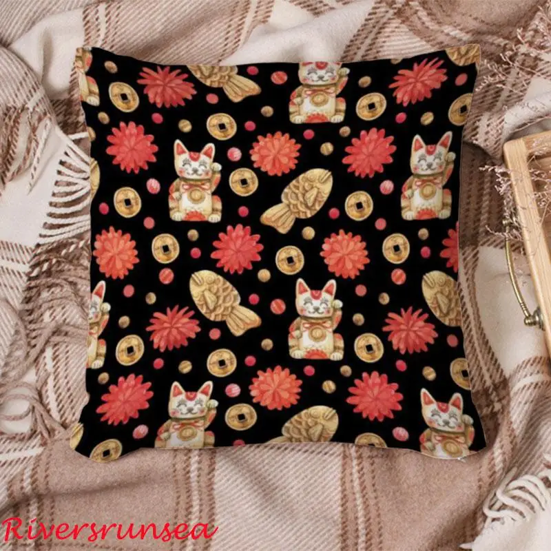 Китайский стиль красный фонарь Подушка счастливый Дракон танец вентилятор