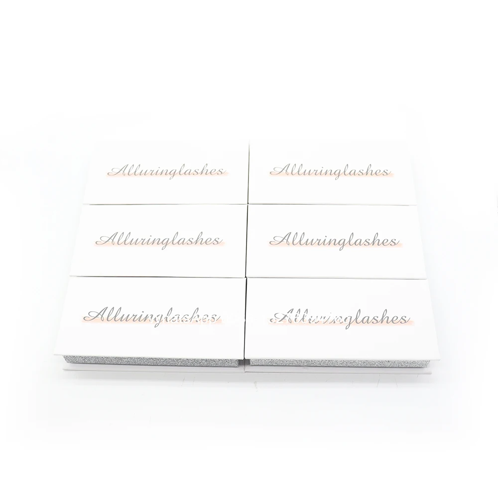 

Simple Design White Rectangle Eyelash Packing With Brand Name Custom Lashbox Packaging With Logo 25MM Crisscorss Mink Lashes