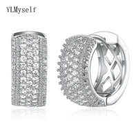 small full stones 19mm round earring micro pave aaa cubic zirconia crystal classic ol jewelry luxury circle hoop earrings
