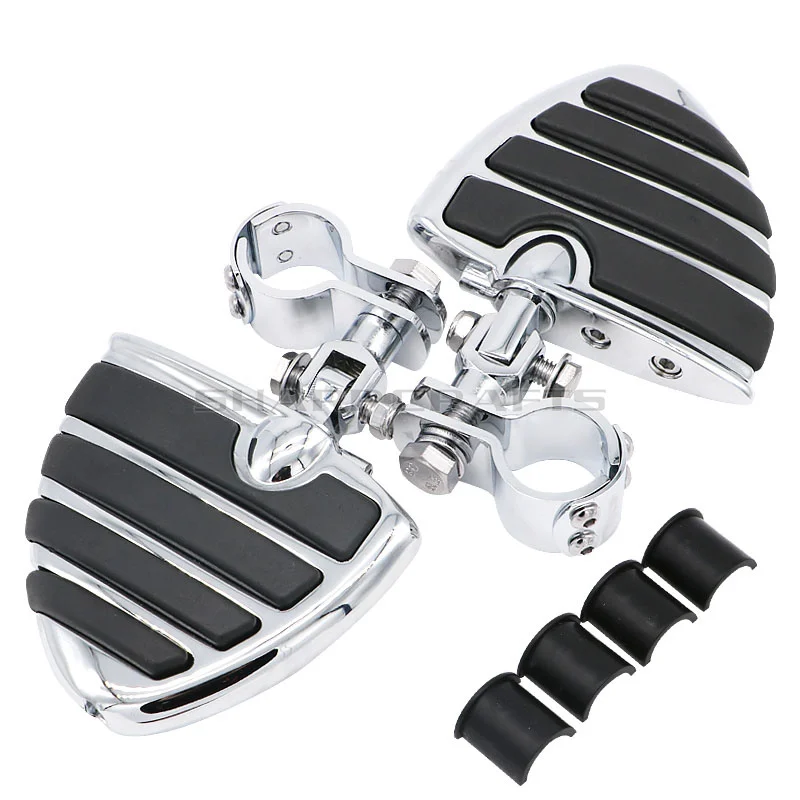 G-Chrome " 1-1/4" 1,2" мотоцикл автострада Крушение Бар защита двигателя подножки крепежные зажимы комплект для Yamaha Suzuki Kawasaki - Цвет: G-Chrome