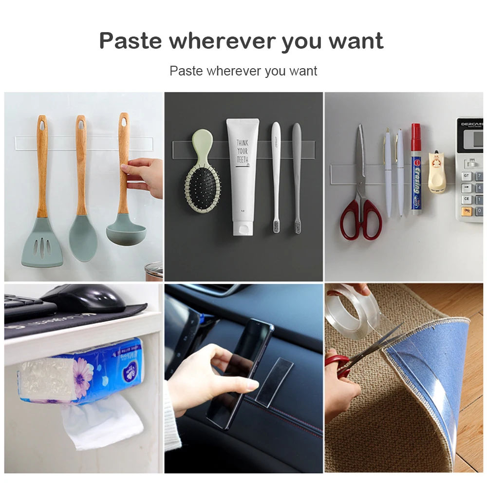 

Reusable Double Side Tape Adhesive Nano Traceless Scotch Removable Sticker Strong Adhesive Loop Glue Kitchen Bathroom Supplies