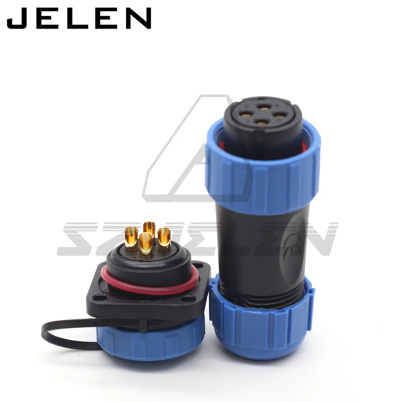 SP21 водонепроницаемый разъем (женский) и гнездо (male) с фланцем 4 отверстие IP68 2 pin код