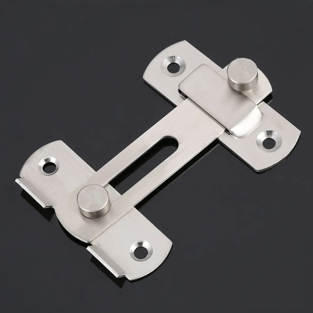 

4 inch Stainless Steel Door Brushed Texture Bolt Insurance Bolt Door Buckle Small Pet Cage Door Lock (Silver)