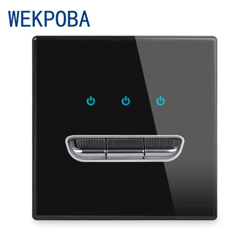 WEKPOBA 1/2/3/4 Gang 1/2 Way переключатель On/Off настенный выключатель света лестницы с синей