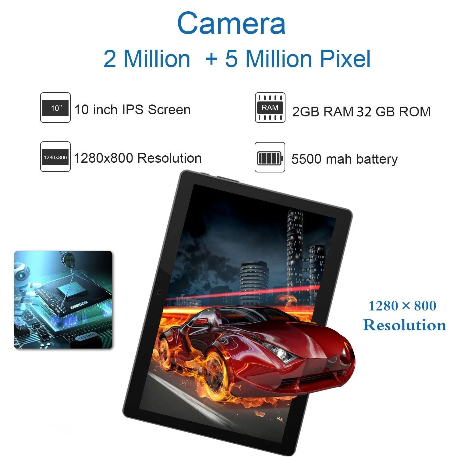 ZKT1002 10,1 дюймовый планшетный ПК планшет на Android 1280*800 ips 2 ГБ 32 ГБ Dual SIM 3g четырехъядерный Android 7,0 WiFi